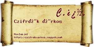 Czifrák Árkos névjegykártya